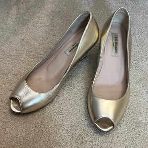 LK Bennett Gold Wedges